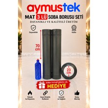 Aymustek Mat Soba Borusu Seti 2 Adet Boru 1 Adet Ayna