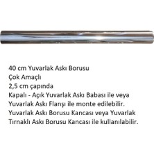 Maison Luré Askılık Yuvarlak Askı Borusu, 40 Cm, Parlak Metal, Mutfak, Banyo