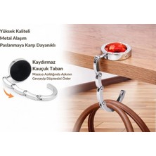 Maison Luré Askılık Kristal Taşlı Masa Kenarı Çanta Askısı Katlanır Aparatı Kırmızı
