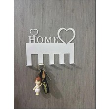 Maison Luré Askılık Kalp Detaylı 5 Kancalı Anahtar Askısı Yapışkanlı Siyah