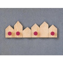 Maison Luré Askılık Ahşap Duvar Askılığı Çocuk Odası 4’lü Askısı 55 × 14 cm