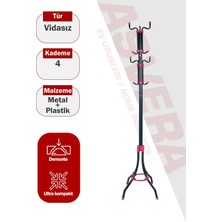 Maison Luré Askılık 360° Dönerli Demonte Portmanto Metal Elbise Şapka Askı Standı