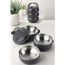 Maison Luré Termos 3 Katlı Sızdırmaz Yemek Termosu Modern Sefer Tası Özel Seri