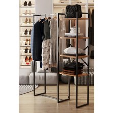 Maison Luré Askılık 4 Raflı Metal Vestiyer Portmanto Ayakkabılık Çok Amaçlı Dolap
