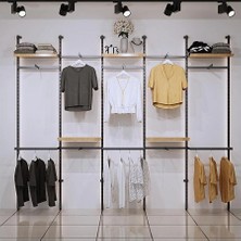 Maison Luré Askılık Siyah Mağaza Raf Sistemi Butik Rafı Stand