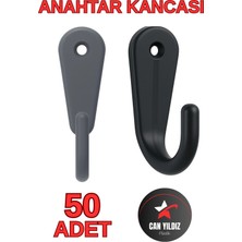 Maison Luré Askılık 50 Adet Siyah Plastik Anahtar Kancası