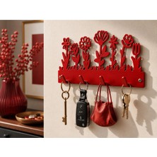 Maison Luré Askılık Çiçek Desenli Duvar Anahtarlığı – Dekoratif Anahtar Askılığı 23X10X3 cm