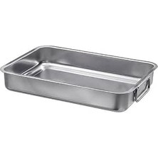 Happy Trend Metal Kare Fırın Kabı 24X34 cm Paslanmaz Çelik Kulplu Kare Fırın Pişirme Tepsisi