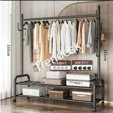 Maison Luré Askılık Metal Siyah Portmanto Elbise Askılığı 155*150 cm