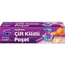 Happy Trend Çift Kilitli Buzdolabı Poşeti Küçük Boy 12 Adet 20 x 25 cm
