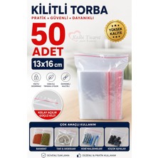 Happy Trend 50'li Kilitli Buzdolabı Poşeti Şeffaf Naylon Torba Kilitli Saklama Poşeti