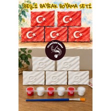 Tılsımdan Sanat Beşli Bayrak Taş Boyama Seti (5 Taş Obje + 6 Renk Boya + 1 Fırça + Boyama Sertifikası)