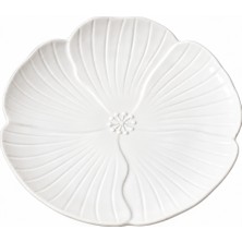 Welcomein Porselen Servis Tabağı 27 cm – Çiçek Formlu Geniş Sunum ve Yemek Tabağı