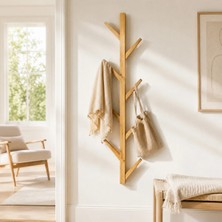 Maison Luré Askılık Dekoratif Duvara Monte Dikey Tasarım 8'li Ahşap