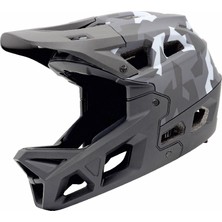 Impact Stroke Gri Kamuflaj 51-54CM S Fullface Bisiklet Kaskı