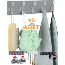 Maison Luré Askılık 5 Adet 5'li Şeffaf Kapı Mutfak Banyo Askı