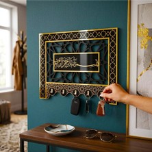 Maison Luré Askılık Bismillahirrahmanirrahim Yazılı Ahşap Gold Pleksi Anahtarlık