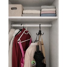 Maison Luré Askılık 2’li Set 4 Kancalı Çok Amaçlı Dolap Içi Askı