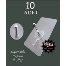 Maison Luré Askılık 10 Adet Kendinden Yapışkanlı Askı Aparatı Banyo Mutfak Tablo Saat Askılığı