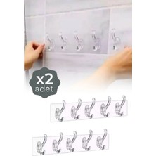 Maison Luré Askılık 2 Adet Yapışkanlı Şeffaf Duvar Askısı 5'li Pratik