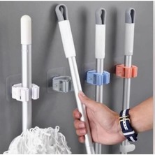 Maison Luré Banyo Askısı 2 Adet Renkli Yapışkanlı Duvara Monte Mop Paspas Fırça Sapı Tutucu
