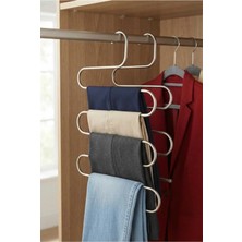Maison Luré Askılık 5 Katlı Metal Pantolon Askısı, Dolap Elbise Askısı, Giysi Düzenleyici