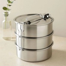 Maison Luré Suluk & Matara 3 Katlı Çelik Sefer Tası 16 cm
