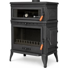 Firestove FRS-044YK   Retro Dik Kuzineli Tek Camlı Kuzineli Yan Kapaklı