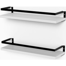 Banos Rt3 Metal Çerçeveli Çok Amaçlı Baharatlık Duvar Rafı Beyaz MDF Malzeme Modern Tasarım