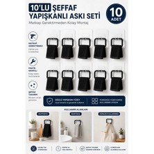 Maison Luré Askılık Süper Güçlü Şefaf Yapışkanlı Duvar Askısı 10 Adet – Matkap Gerektirmeden Ko