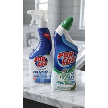 Porçöz Banyo & Tuvalet Hijyen Seti - Sprey Kireç Çözücü & Yoğun Jel Tuvalet Temizleyici 750ML
