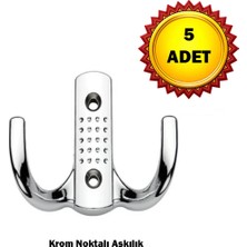 Maison Luré Askılık 5 Adet Noktalı Metal Elbise Krom Desenli
