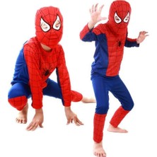 Masho Trend Spiderman Kostüm - Kırmızı Örümcek Adam Çocuk Kostümü - Erkek Çocuk Maskeli Kostüm