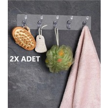 Maison Luré Askılık 2 Adet Kendinden Yapışkanlı Şeffaf 5li - Kapı Mutfak Banyo