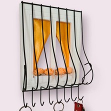 Maison Luré Askılık Ahşap Pencere Modelli Çiçek Saksılı Duvar Anahtarlığı 21X16CM