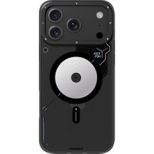 iPhone 18 Pro Uyumlu Kılıf M-Safe Şarj Özellikli Disk Desenli Youngkit Disc Battle Kapak Siyah