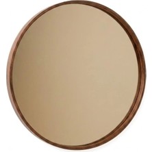 Klass Dekor Ceviz/ Meşe/ Beyaz/ Siyah Masif Ahşap Yuvarlak Çerçeveli Koridor-Banyo-Salon- Ofis Cırcle Ayna Çap 30 cm