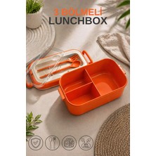 Maison Luré Saklama Kabı Kaşık Çatal Dahil 3 Bölmeli Kilitli Kapaklı Sefer Tası