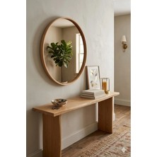 Klass Dekor Ceviz/ Meşe/ Beyaz/ Siyah Masif Ahşap Yuvarlak Çerçeveli Koridor-Banyo-Salon- Ofis Cırcle Ayna Çap 30 cm