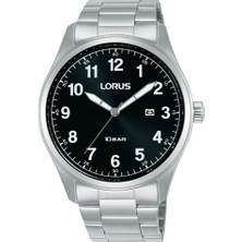 Lorus RH971SX9 Quartz Çelik Gri Siyah Kadran 10 Atm 42 mm Erkek Kol Saati