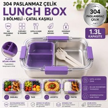 Maison Luré Saklama Kabı Paslanmaz Çelik Yemek Kabı 1200ML Sızdırmaz Kapaklı