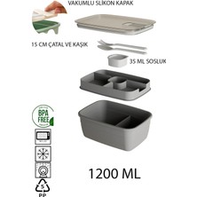 Maison Luré Saklama Kabı Vakumlu Kaşık Çatallı Sosluklu Bölmeli Beslenme Çantası