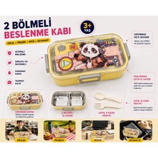 Maison Luré Saklama Kabı Sarı 885 Paslanmaz Çelik Sızdırmaz Kaşıklı Beslenme Kabı 1000ML