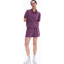 On Courtside Polo Terry Cassis Fermuarlı Kadın Polo Tişört