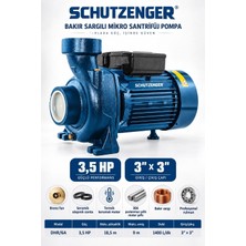 SCHUTZENGER Bakır Sargı 3.5 Hp Mikro Santrifuj Sulama Pompası 3 Inç 9 mt Emiş Su Pompası 1400L/DK