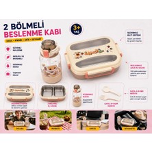 Maison Luré Saklama Kabı Suluklu 2 Bölmeli Paslanmaz Çelik Yemek Kabı Sızdırmaz Kapaklı 1000+550ML
