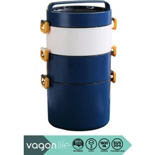 Maison Luré Yemek Kabı 3 Katlı 3 Kaseli Kilitlenebilir Kapaklı Kulplu 1800ML Paslanmaz Çelik Sefer