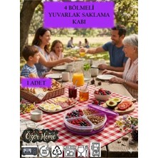 Maison Luré Saklama Kabı 4 Bölmeli Yuvarlak Yemek Kabı Sefer Tası