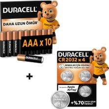 Duracell Basıc Aaa Ince Alkalin Kalem Pil (10'lu Paket) & Cr 2032 Lityum Düğme Pil (4'lü Paket)
