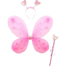 Lovesta Home Toz Pembe Renk Kanadı Tacı ve Sopası 50X37 cm